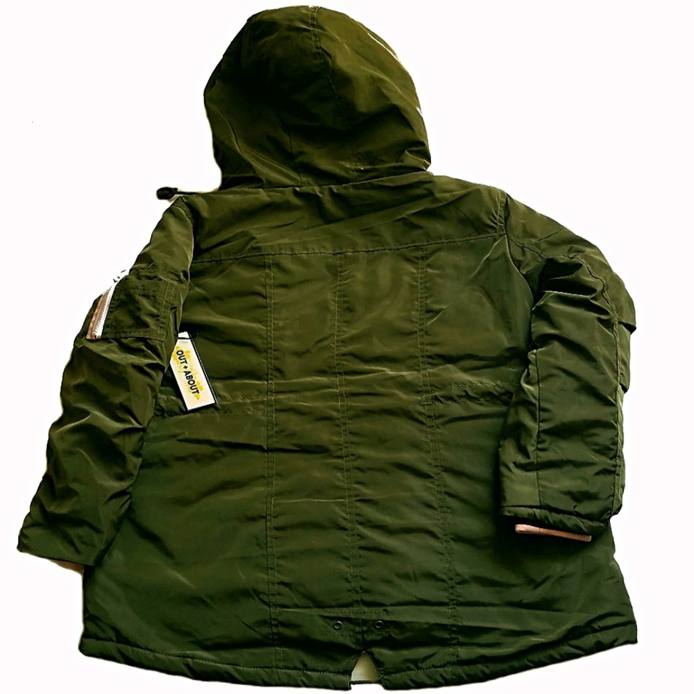 Women's Draw String Two-Tone Anorak Winter Jacket - Picture 3 of 4